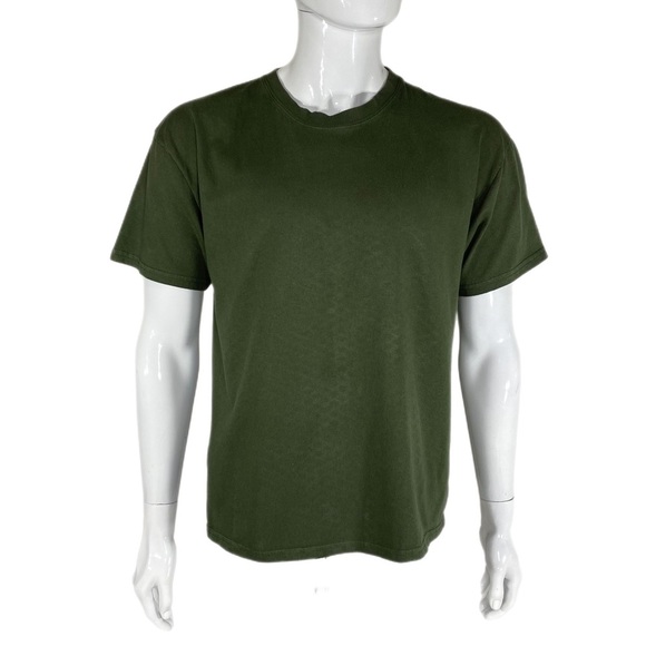 Port & Company Men’s Army Green Cotton Crew Neck Tee - Picture 1 of 7